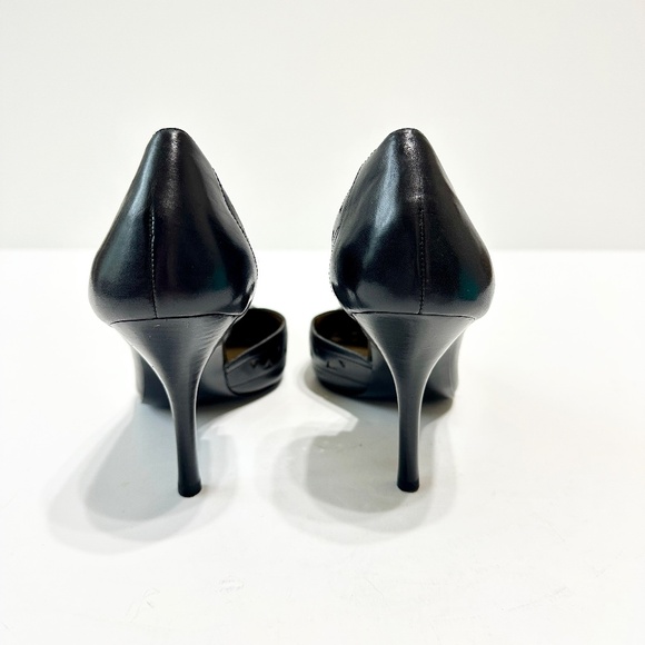 GUESS Black Leather Cutout Stiletto Heels Women’s Size 8.5 Pointed Toe - Picture 3 of 14